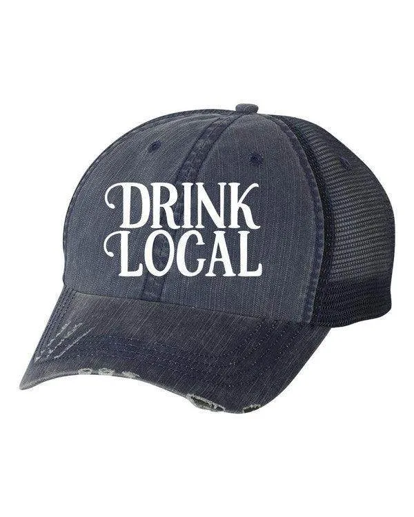 Drink Local Embroidered Hat Baseball Cap