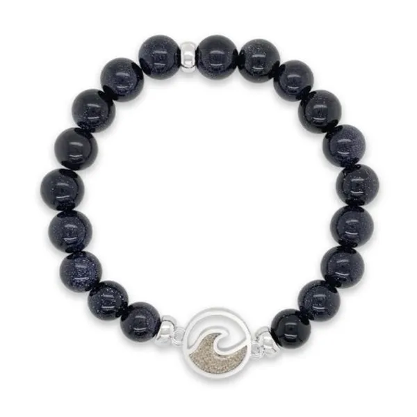 Dune Jewelry - Cresting Wave Beaded Bracelet - Blue Sandstone - LBI Sand