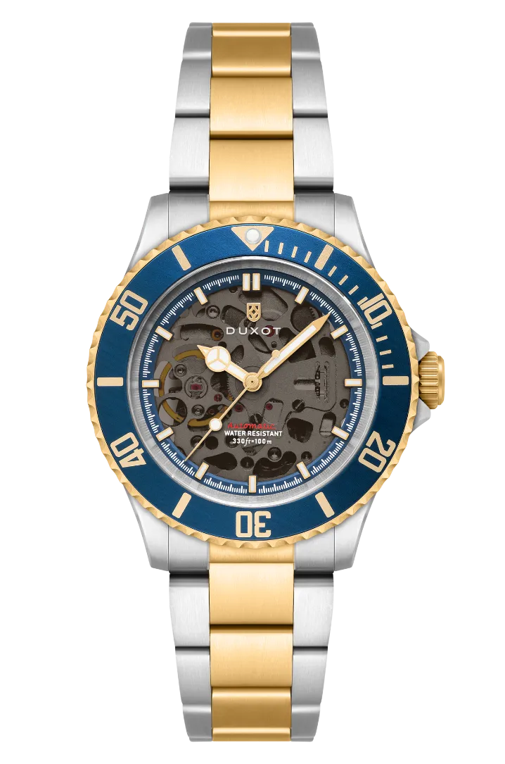 Duxot Atlantica Skeleton Diver Automatic Marine Gold Watch  DX-2067-55