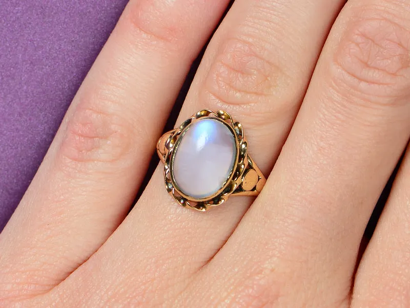 Edwardian Ethereal Blue Moonstone Ring