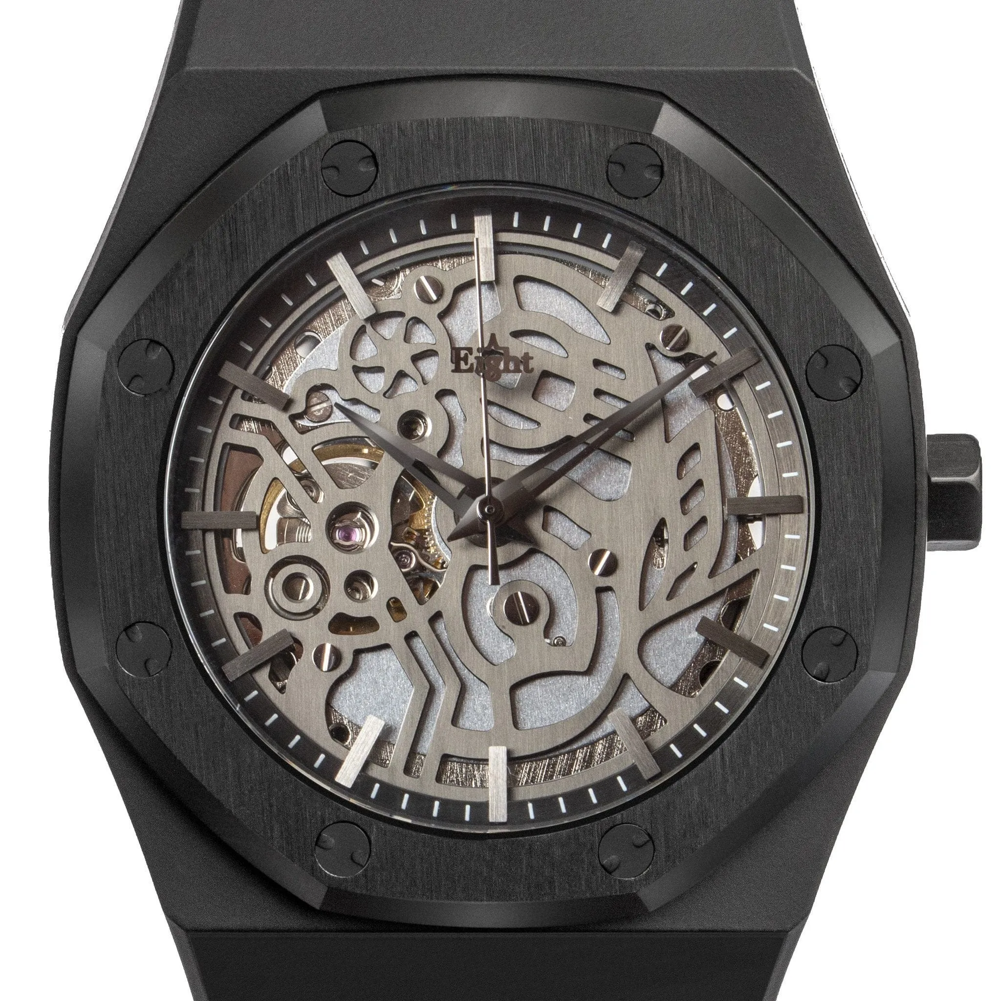 Eight Kuwait Arabia Skeleton Black 41 MM Automatic Men