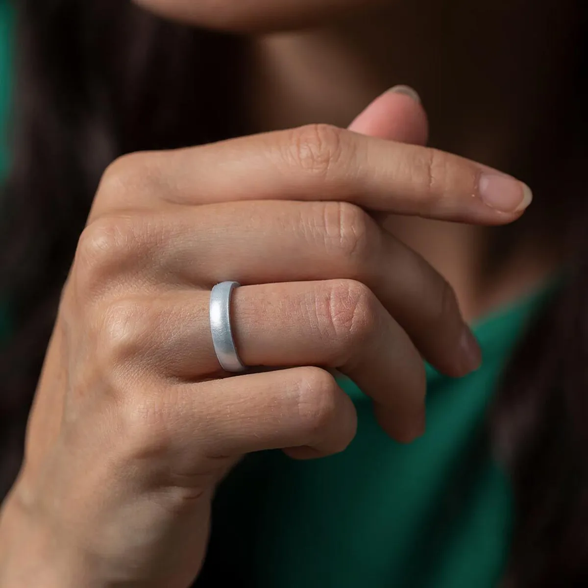 Enso Rings Thin Birthstone Series Silicone Ring - Moonstone
