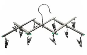 EXPANDABLE 10 METAL CLIP HANGING DISPLAY RACK