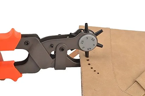 eZthings Professional Leather-Craft Punching Tool Revolving Punch Pliers Belt Leather Hole Puncher