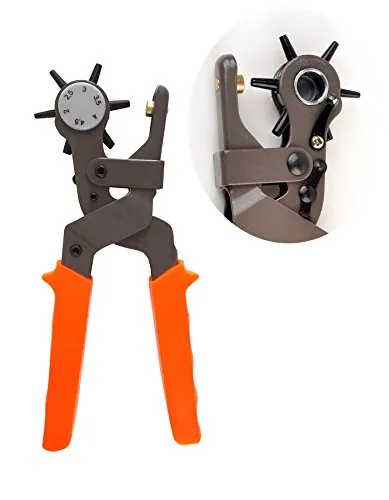 eZthings Professional Leather-Craft Punching Tool Revolving Punch Pliers Belt Leather Hole Puncher
