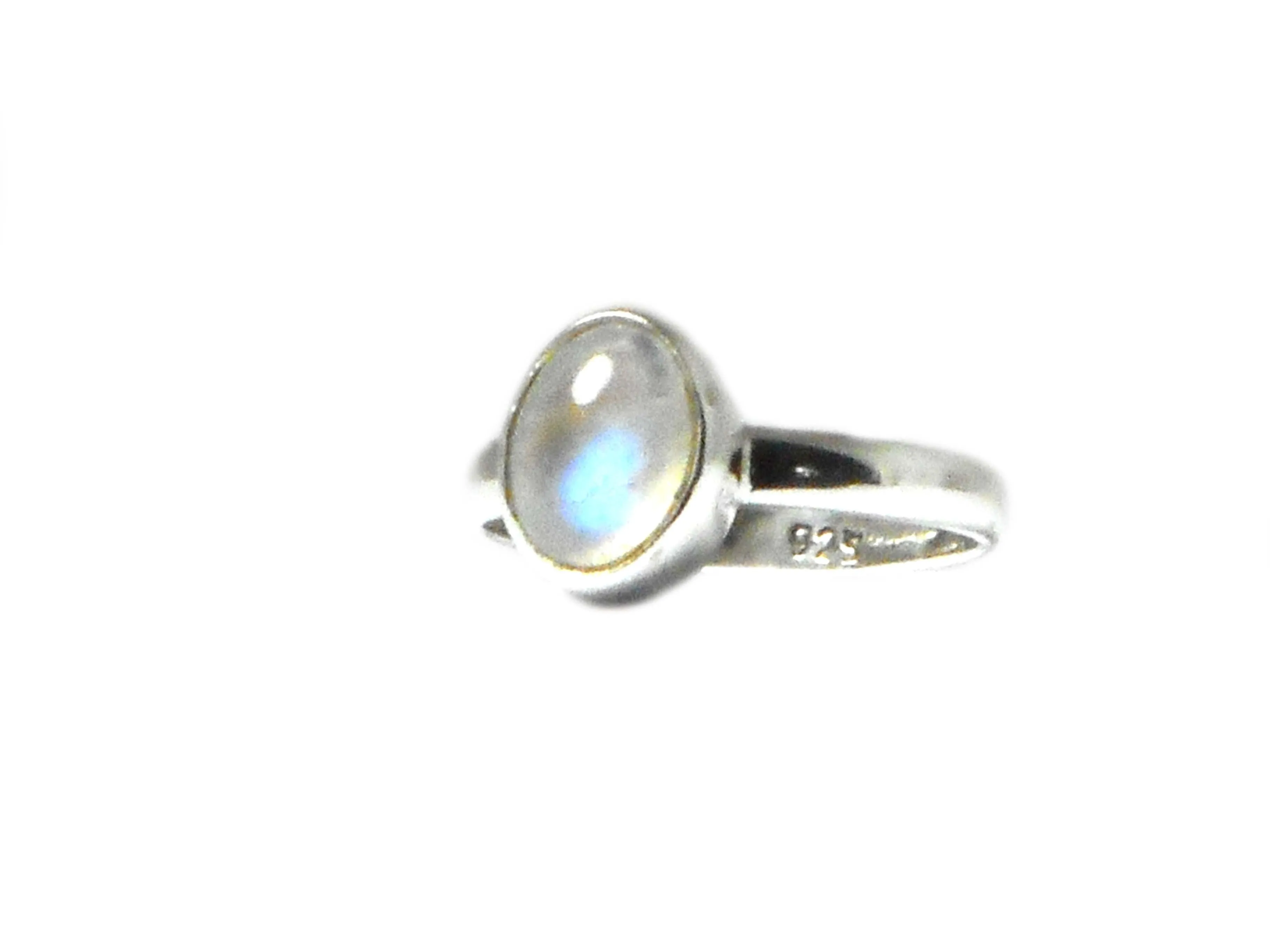 Fiery Oval  Moonstone Sterling Silver 925 Gemstone Ring