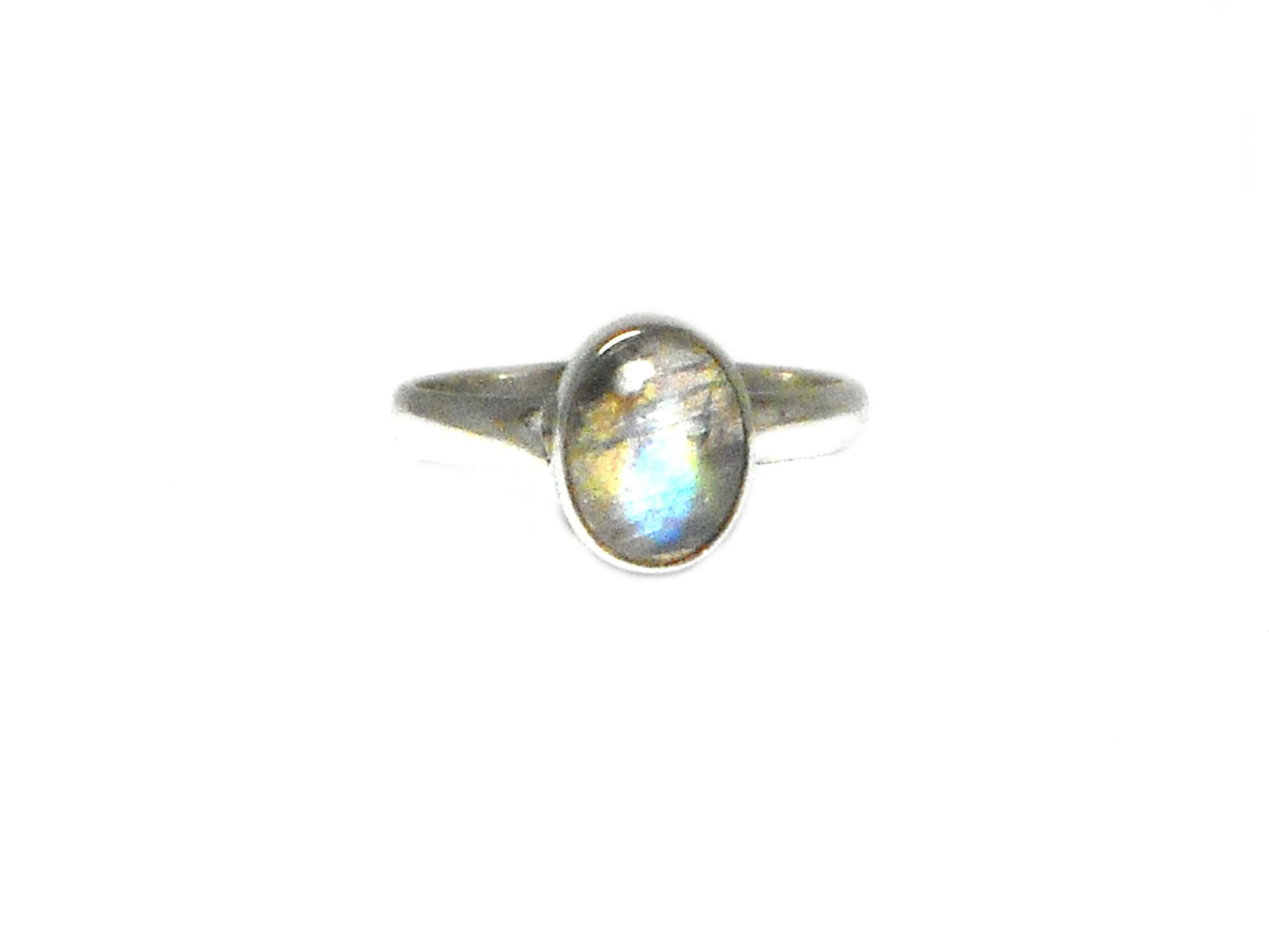 Fiery Oval  Moonstone Sterling Silver 925 Gemstone Ring
