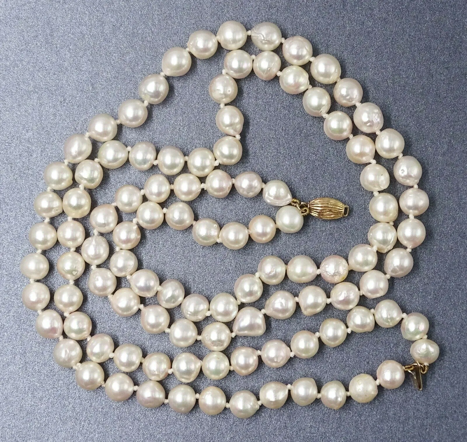 Freshwater Pearl 14ct Yellow Gold 2 Strand Necklace