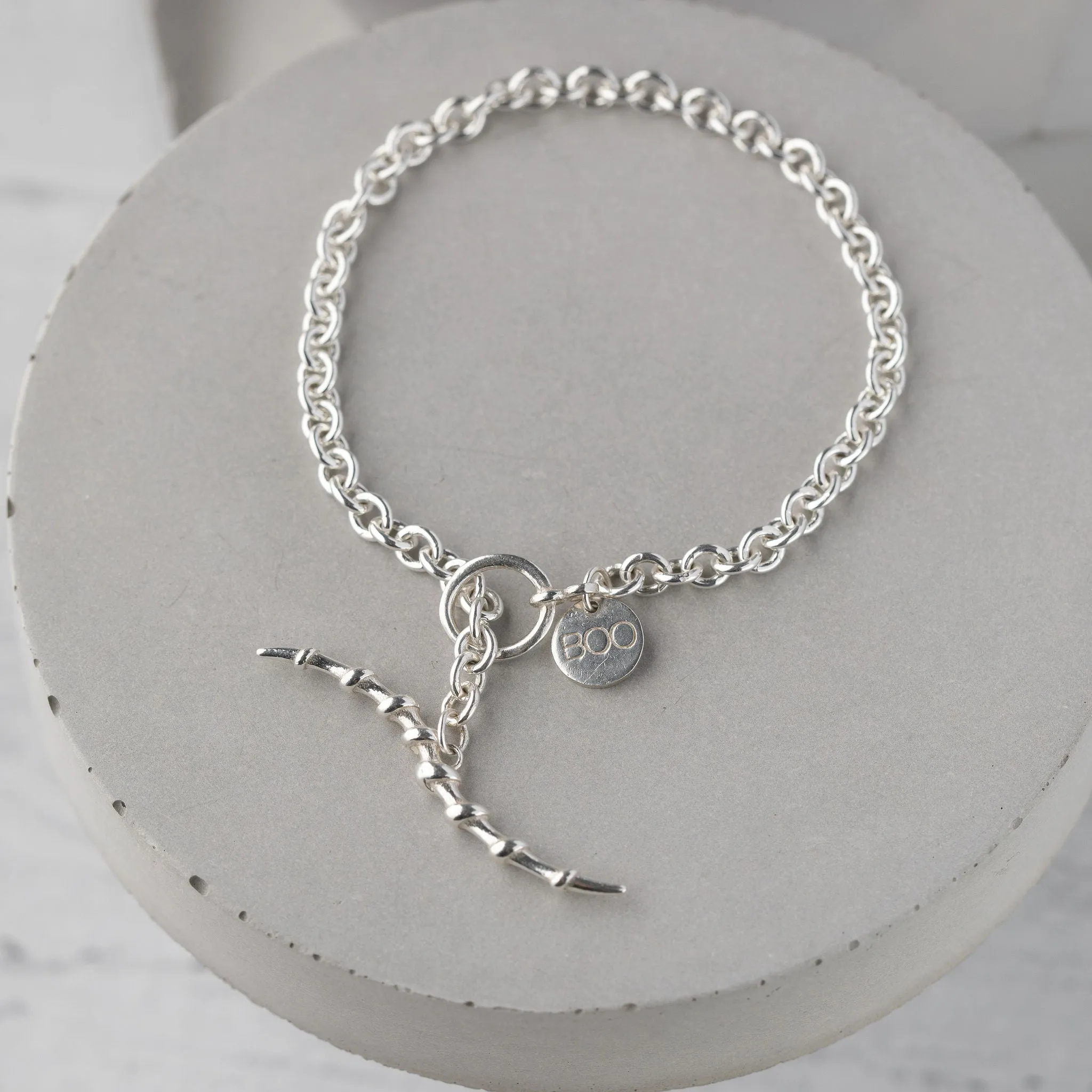 Gazelle Collection Silver Wave Thread Through Textured Bracelet