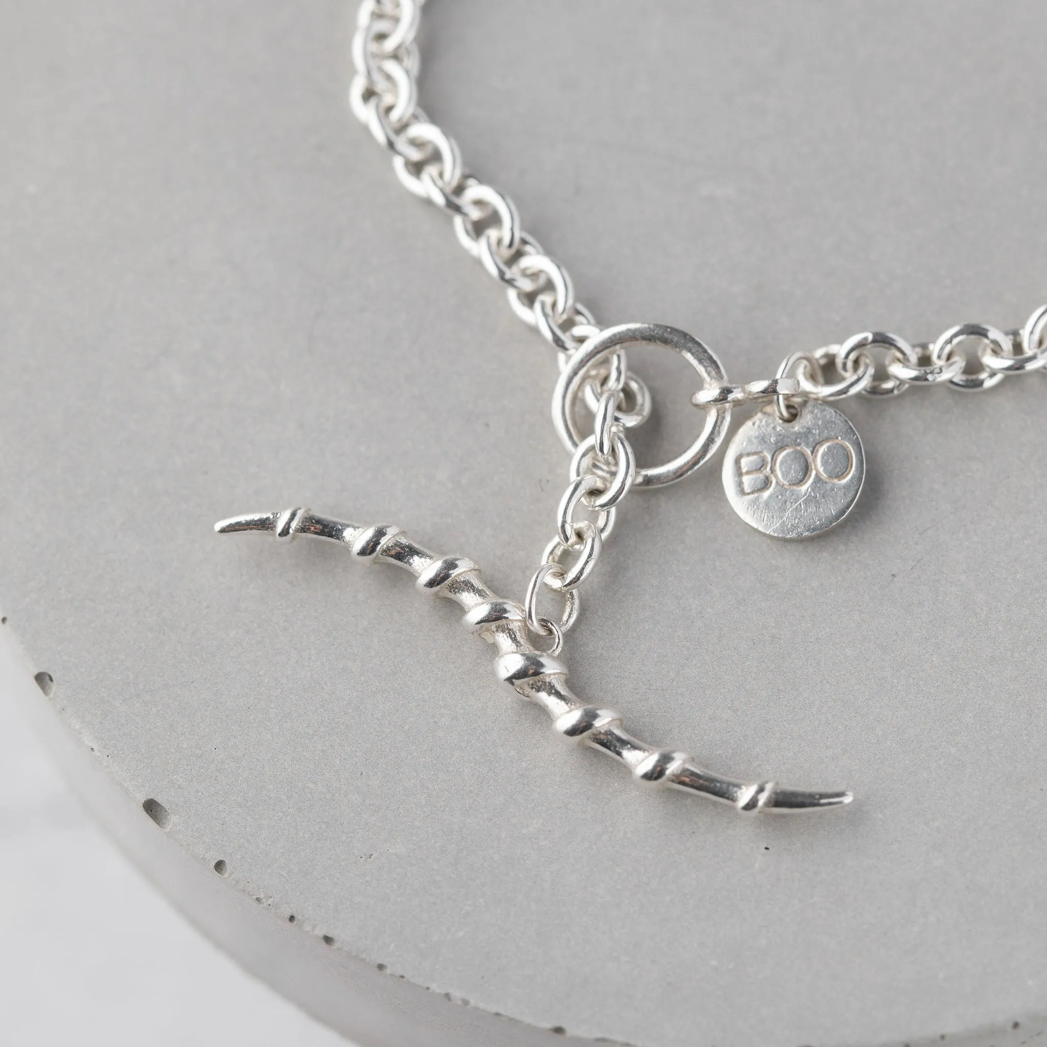 Gazelle Collection Silver Wave Thread Through Textured Bracelet