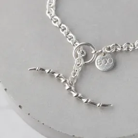 Gazelle Collection Silver Wave Thread Through Textured Bracelet