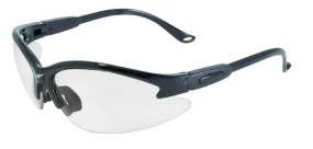 Global Vision Cougar 24 Safety Glasses with Clear Photochromic Lenses, Gloss Black Frames