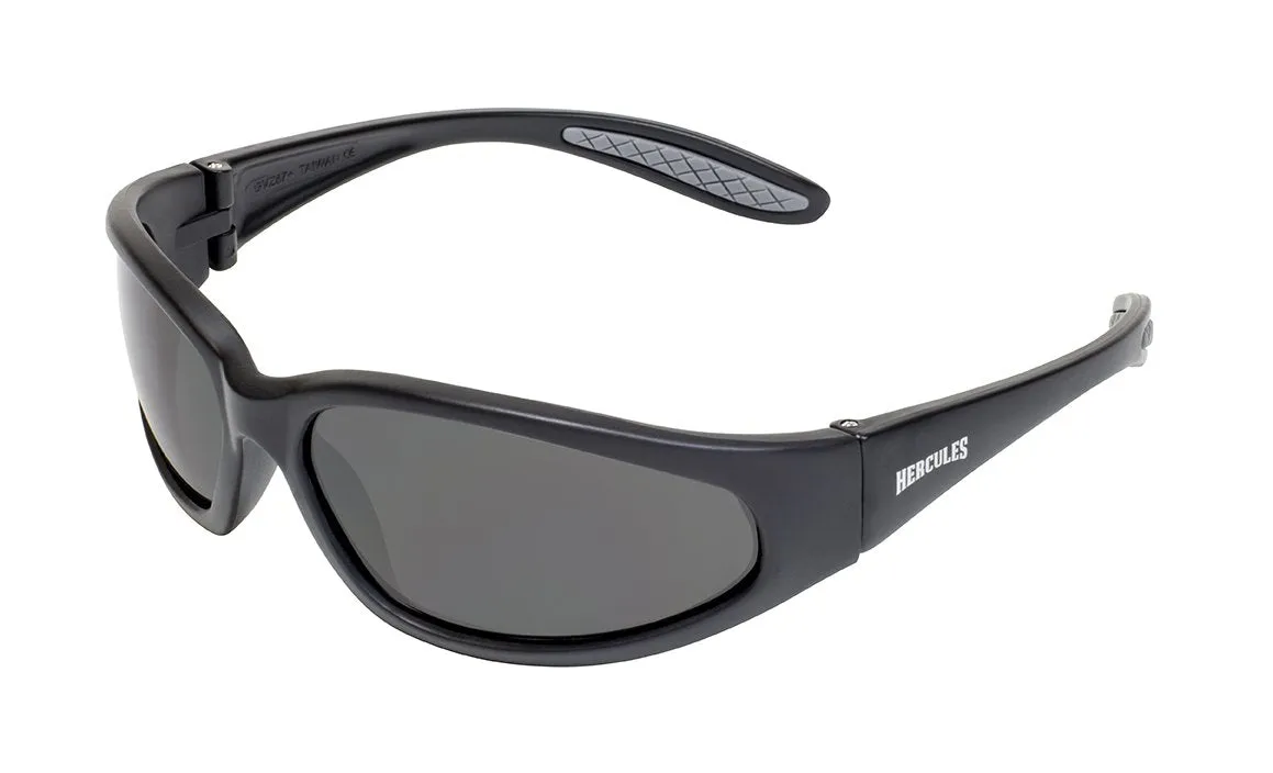 Global Vision Hercules 1 Safety Glasses with Smoke Lenses, Gloss Black Frames