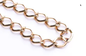 Gold Plated Flattened Curb Footage Chain, 10ft roll