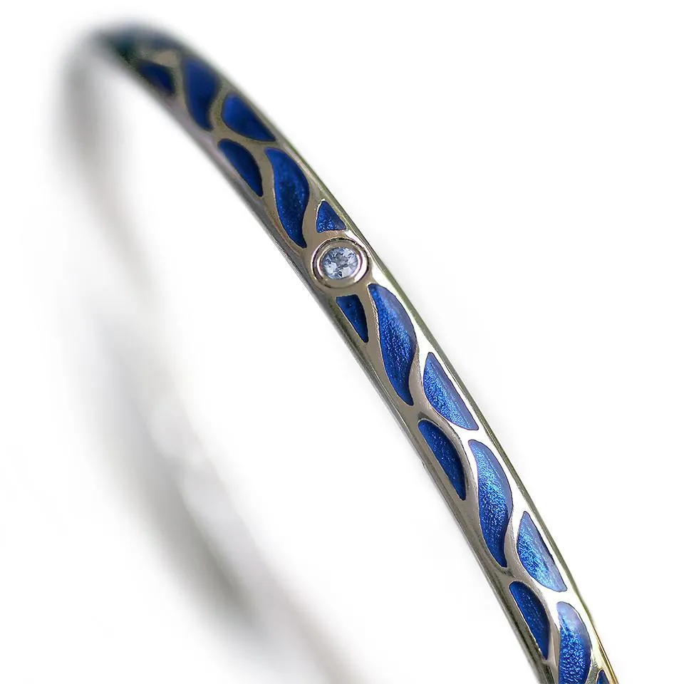Great Wave - Topaz gold bangles for women