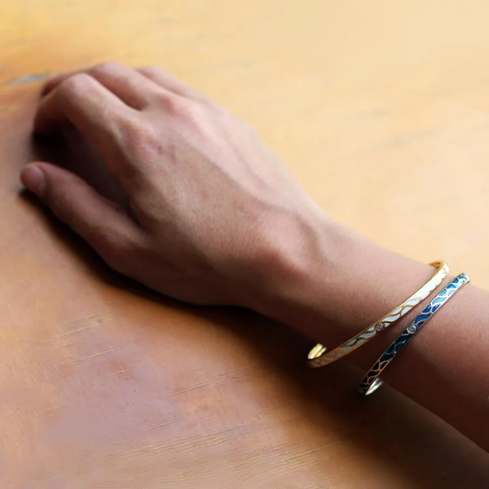 Great Wave - Topaz gold bangles for women