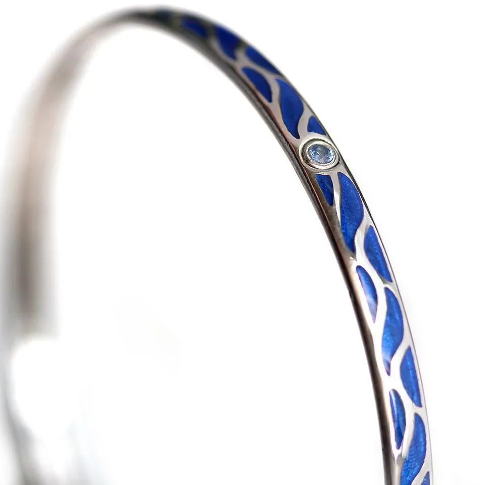Great Wave - Topaz gold bangles for women