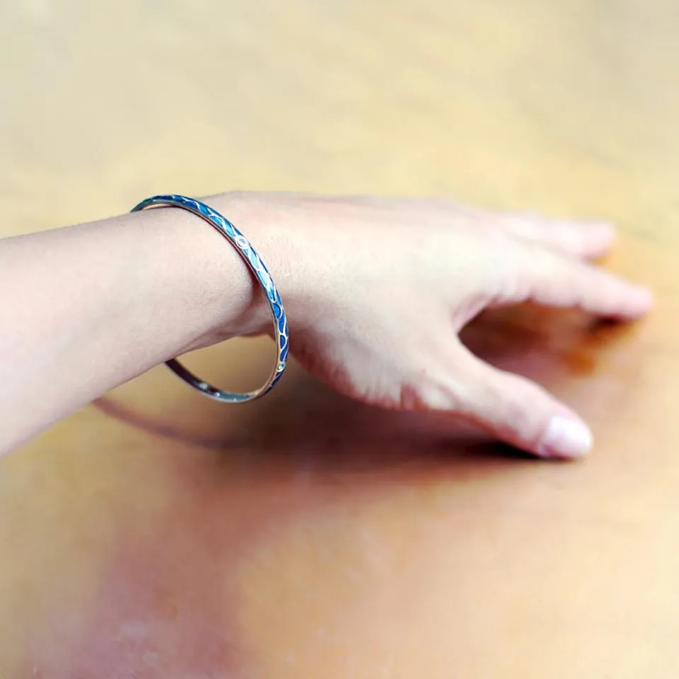 Great Wave - Topaz gold bangles for women