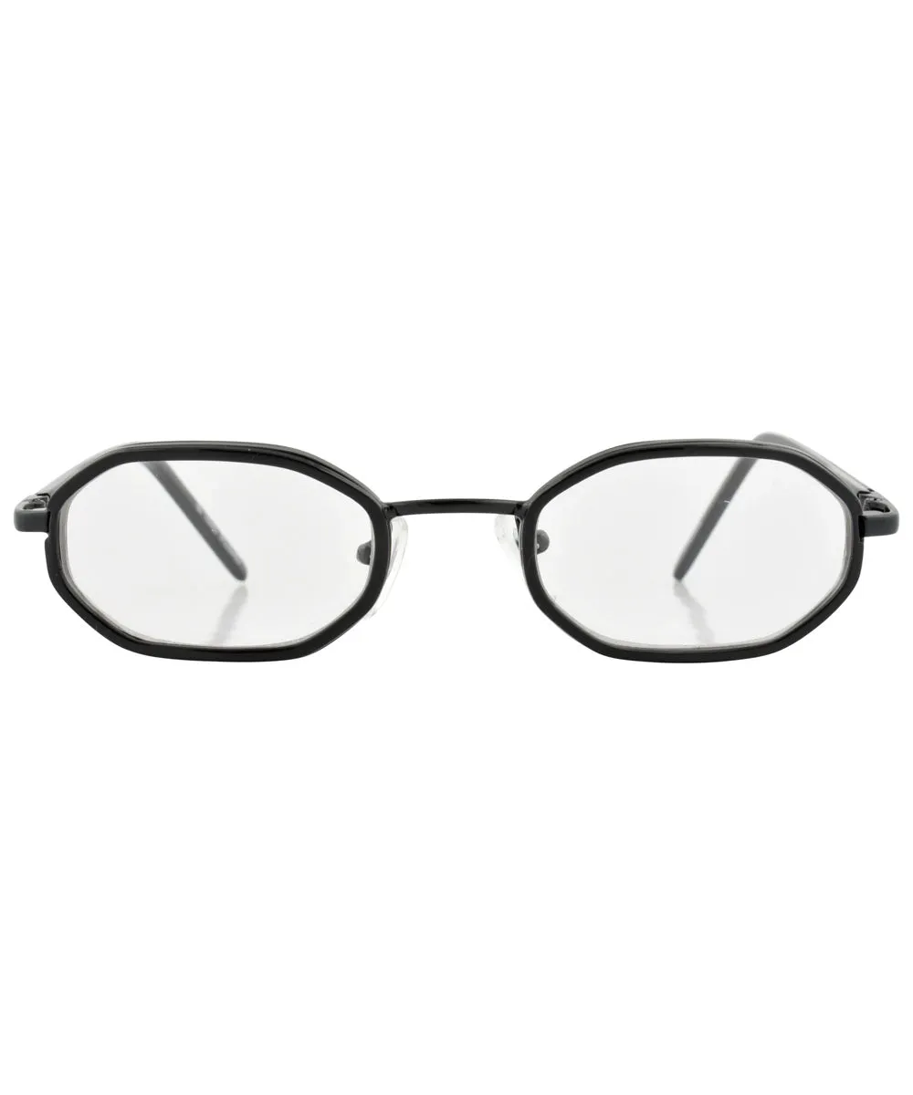 GRITZ Black/Black Clear Glasses