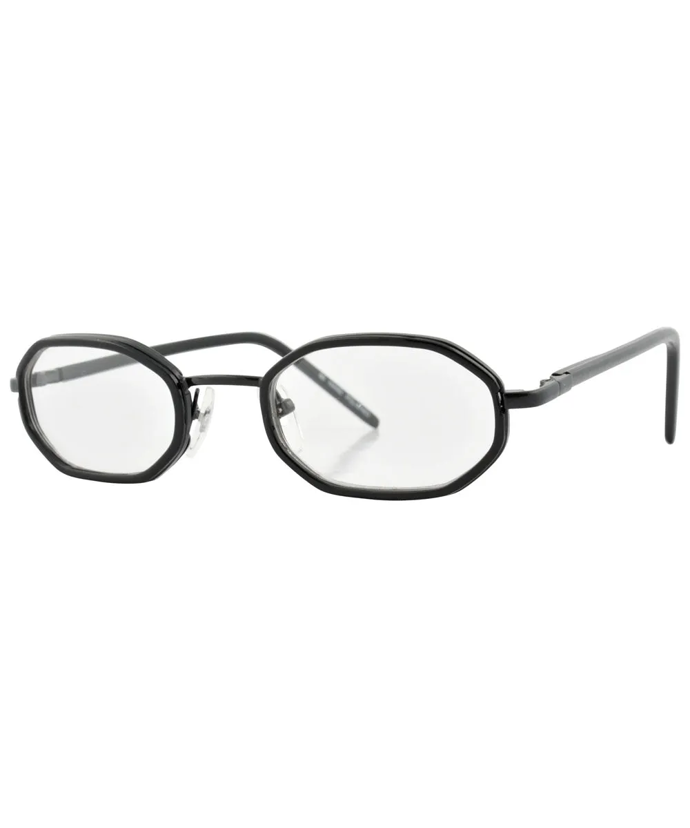 GRITZ Black/Black Clear Glasses