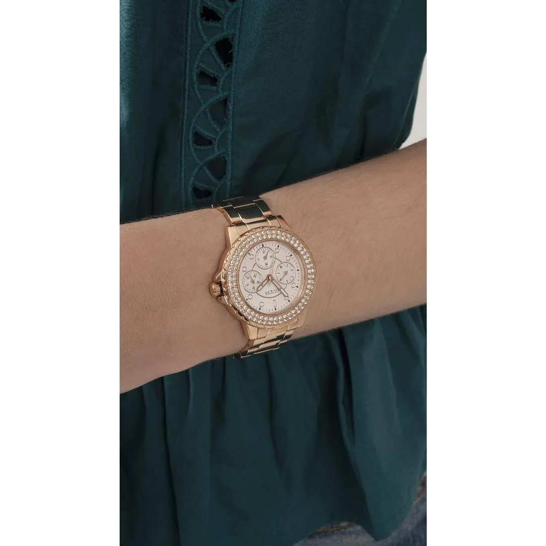 Guess Sport 36 mm Size White Dial Women Chronograph Watch - GW0410L3