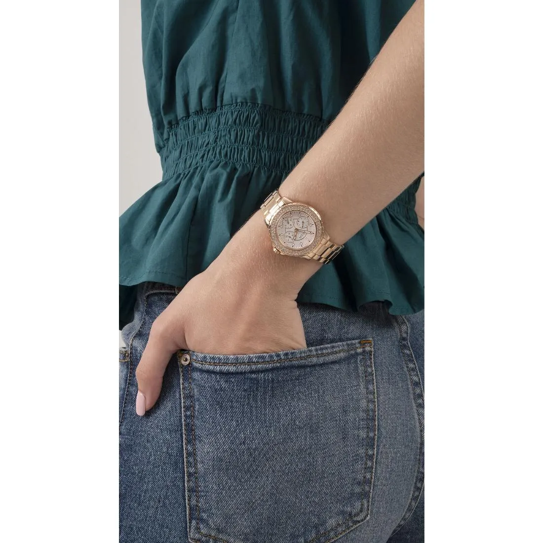 Guess Sport 36 mm Size White Dial Women Chronograph Watch - GW0410L3