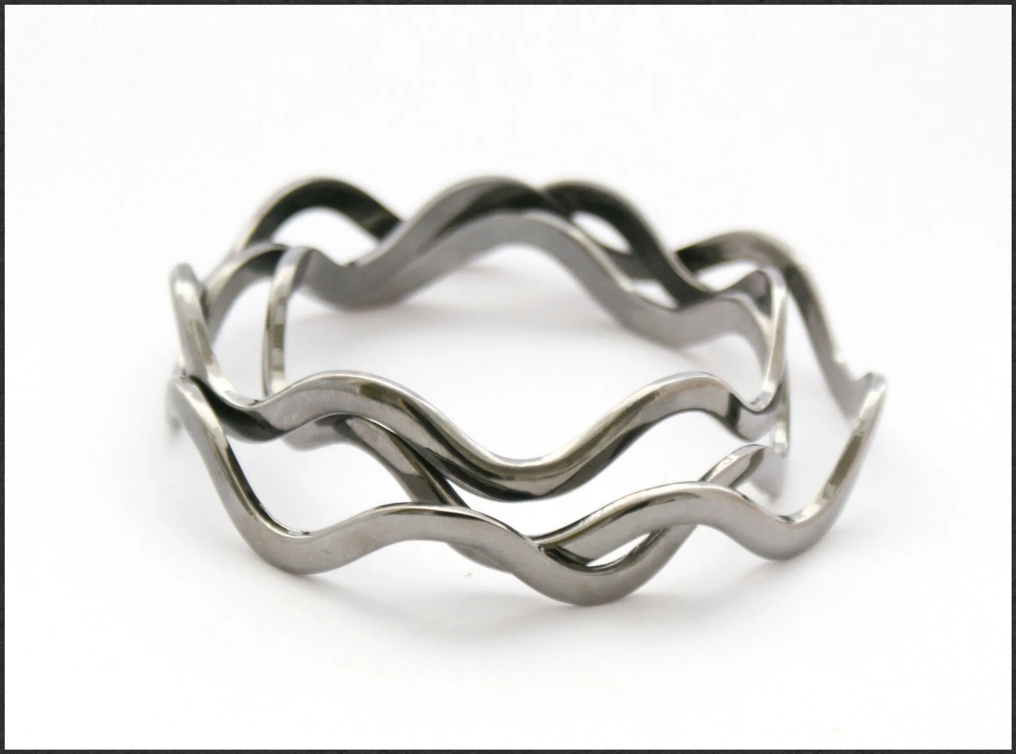 Gunmetal Wave Bangle
