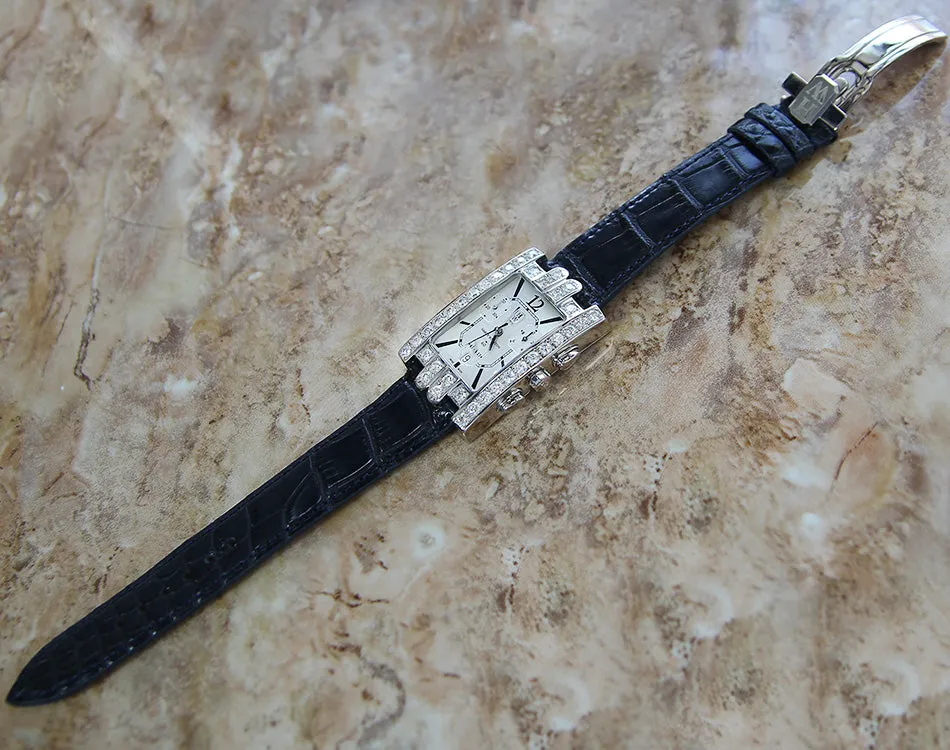 Harry Winston Avenue Diamond 18k White Gold Large Investment Grade Watch
