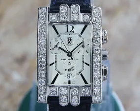 Harry Winston Avenue Diamond 18k White Gold Large Investment Grade Watch