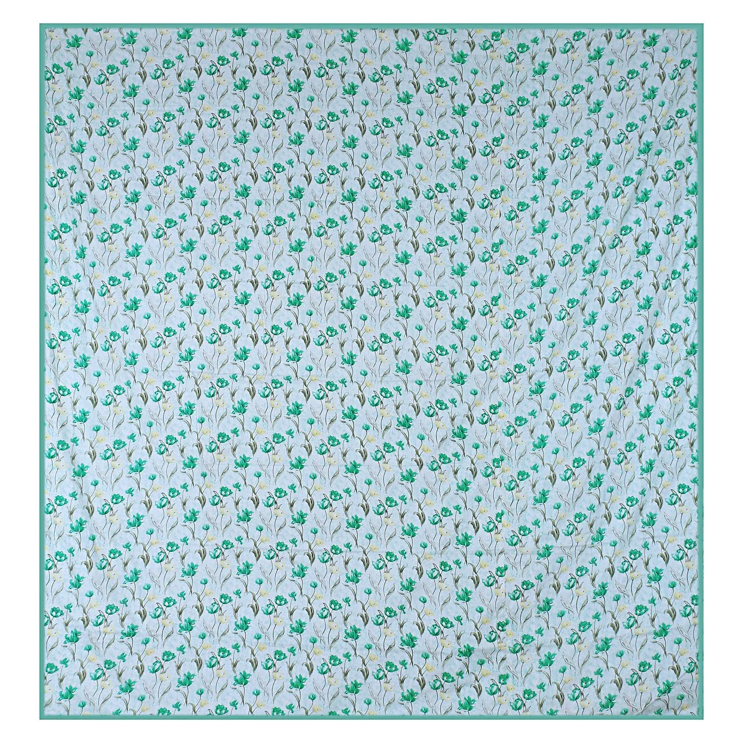Heart Home Cotton Soft Lightweight Floral Design Reversible Single Bed Dohar | Blanket | AC Quilt for Home & Travel (Green)
