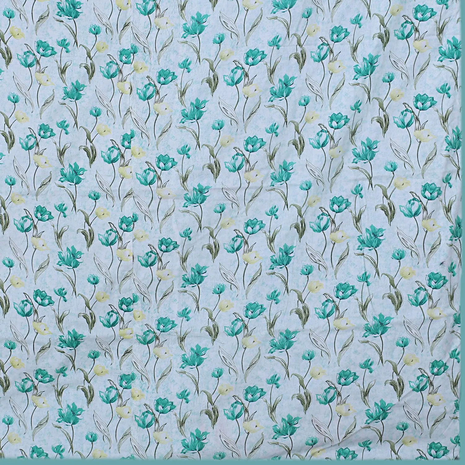 Heart Home Cotton Soft Lightweight Floral Design Reversible Single Bed Dohar | Blanket | AC Quilt for Home & Travel (Green)