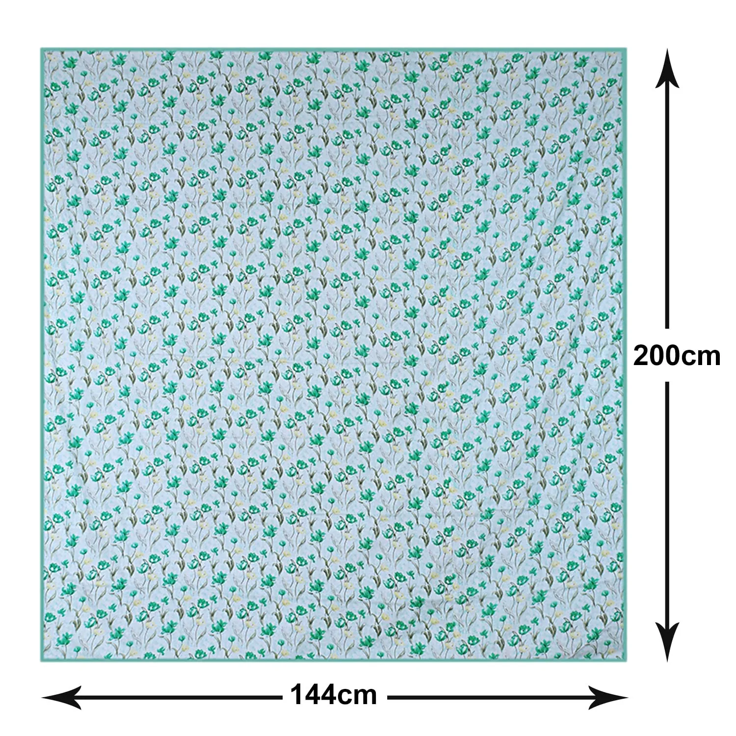 Heart Home Cotton Soft Lightweight Floral Design Reversible Single Bed Dohar | Blanket | AC Quilt for Home & Travel (Green)