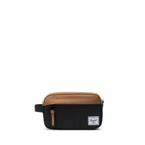 Herschel Chapter dopp kit, black/saddle brown