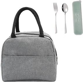 Insulated Tote Lunch Bag for Womens and Mens,Water Proof Lunch Boxes for Adult,Reusable Lunchboxes for Work,Food and Snack Containers Holder for Girls,Grey