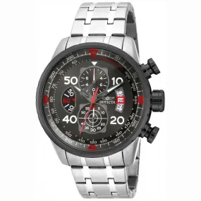Invicta 17204 Men's Aviator Chronograph Gunmetal Dial Stainless Steel Bracelet Watch