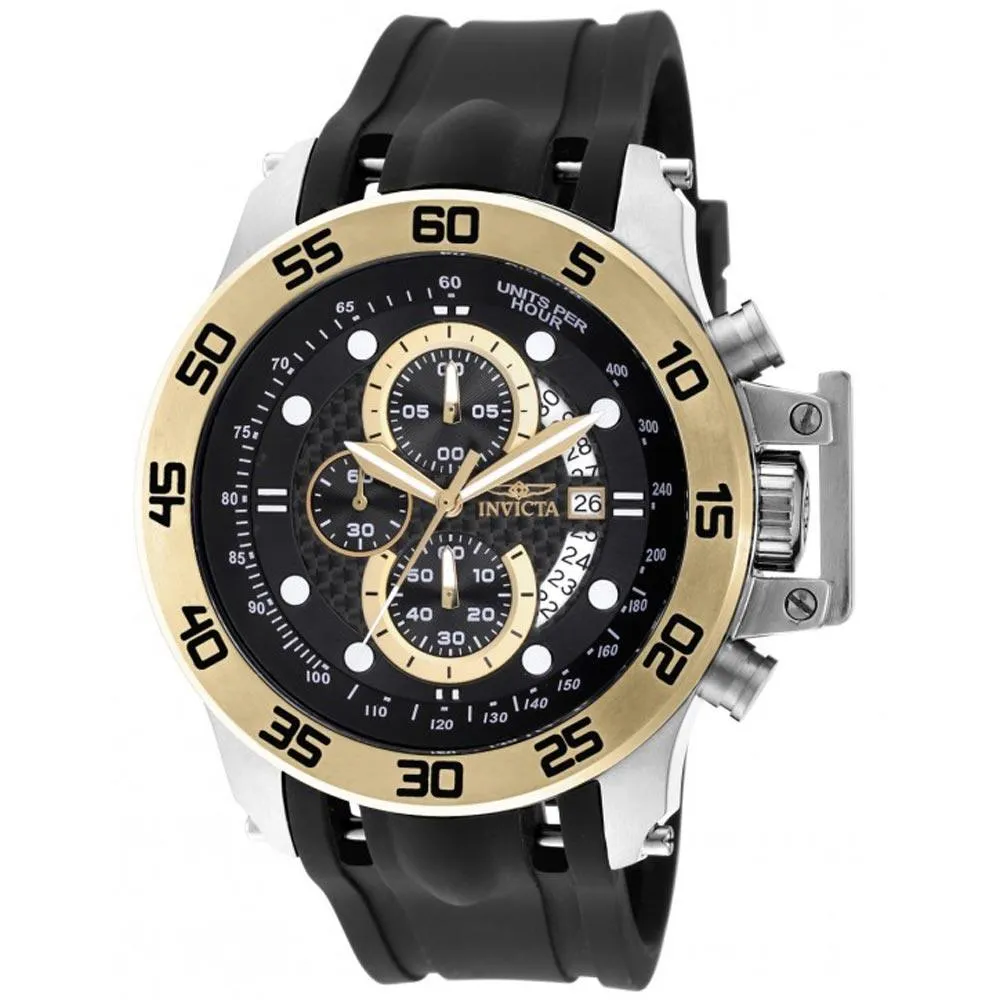 Invicta 19253 Men's I-Force Black Rubber Strap Black Dial Multifunction Chrono Watch