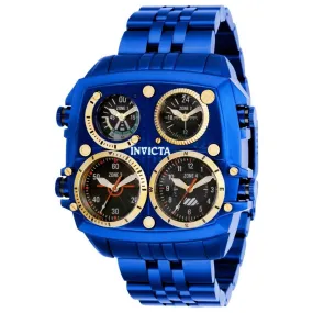 Invicta Men's Chronograph Watch - Aviator Black Dial Blue Case Bracelet | 35199