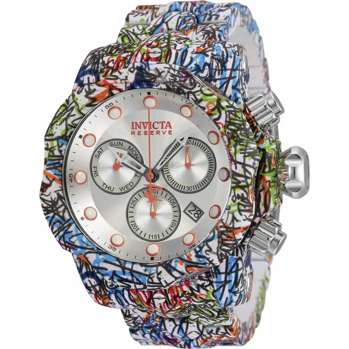 Invicta Men's Chronograph Watch - Venom Swiss Quartz Silver Dial Bracelet | 35388