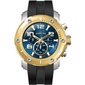 Invicta Men's Watch - Pro Diver Chronograph Blue Dial Black Silicone Strap | 45740