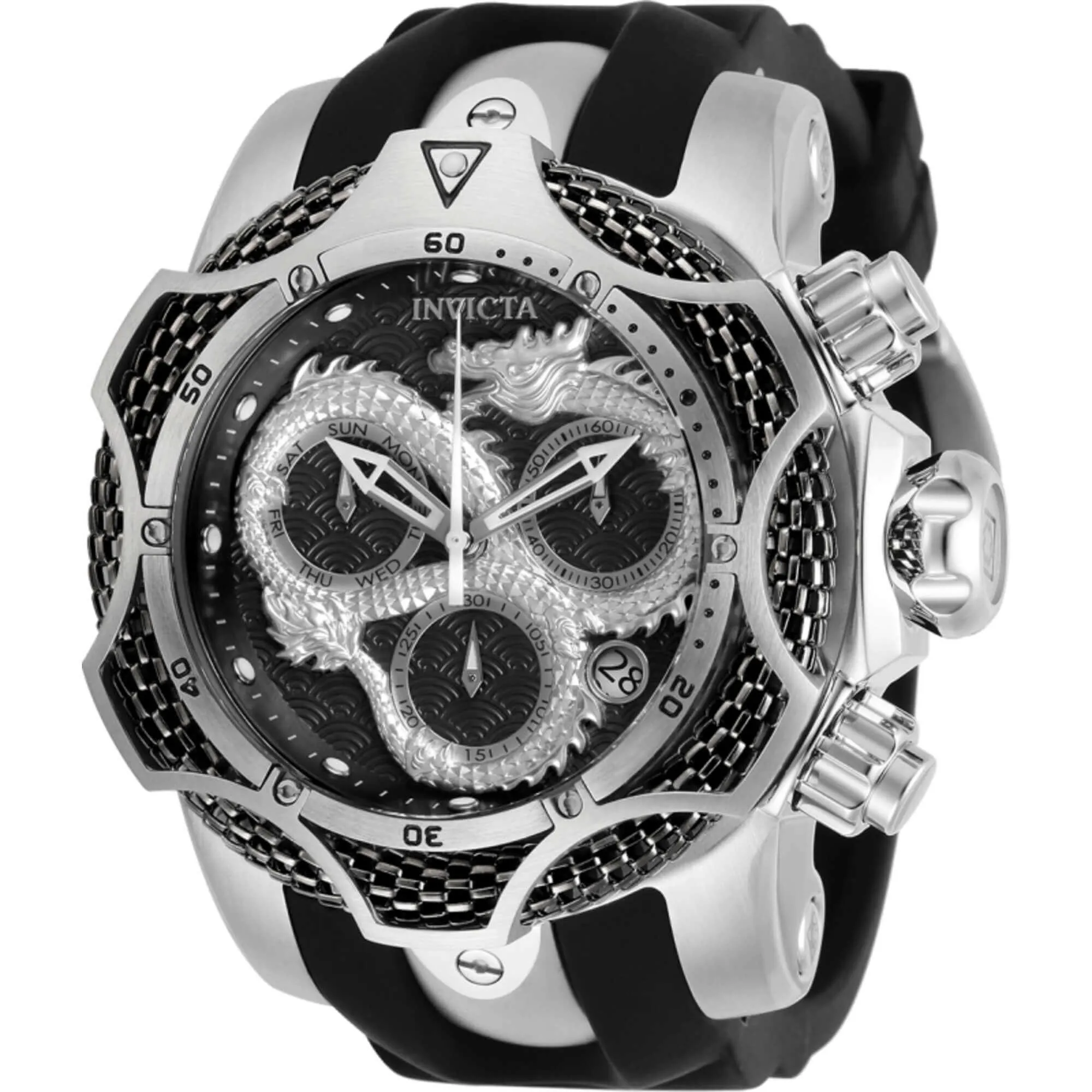 Invicta Men's Watch - Venom Chronograph Gunmetal and Silver Dial Black Strap | 32773