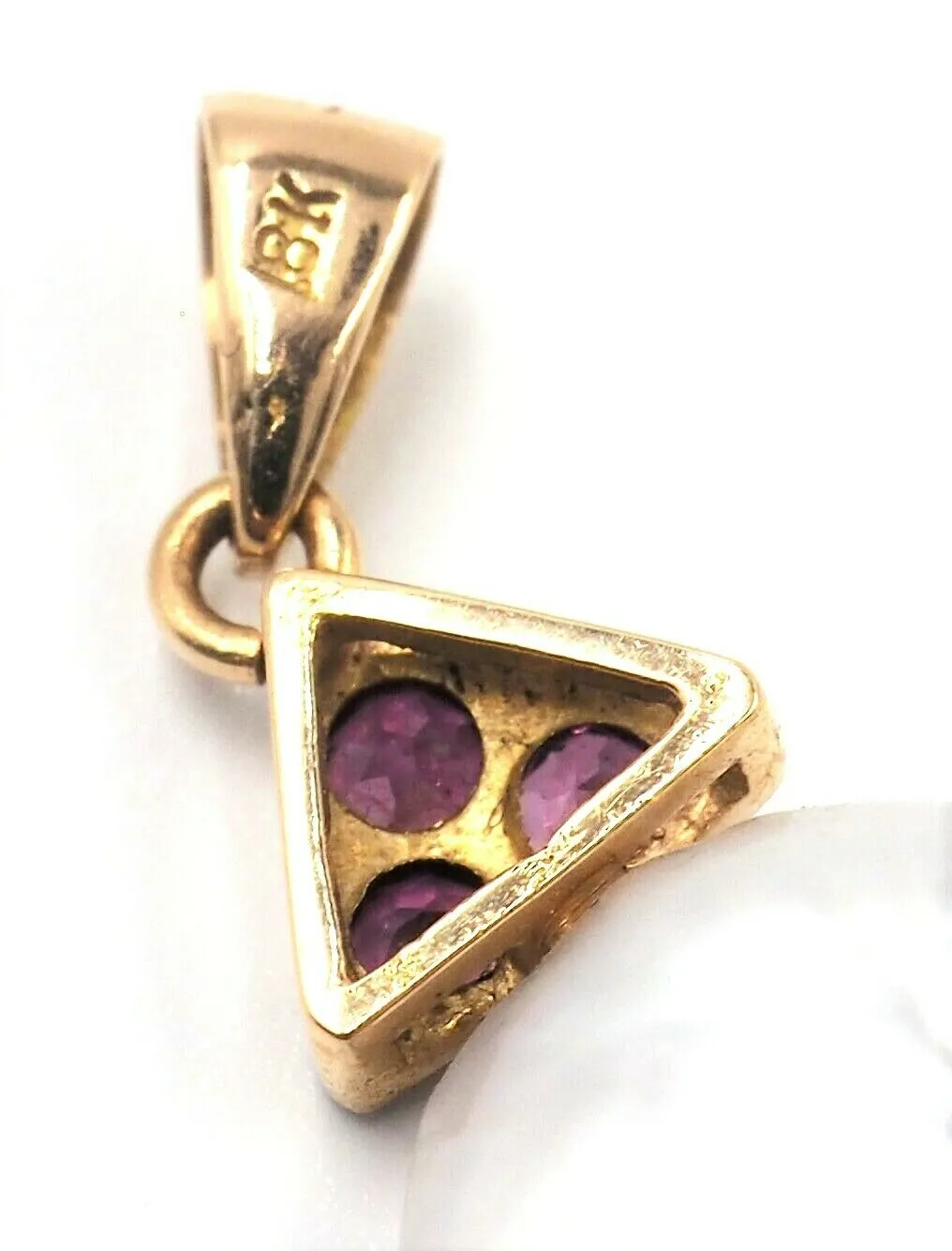 Keshi Pearl & Rhodolite Garnet 18ct Yellow Gold Pendant