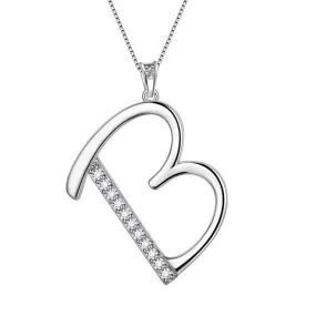 Letter Initial B Necklaces Pendant Women Girls Name Jewelry Gift 925 Sterling Silver