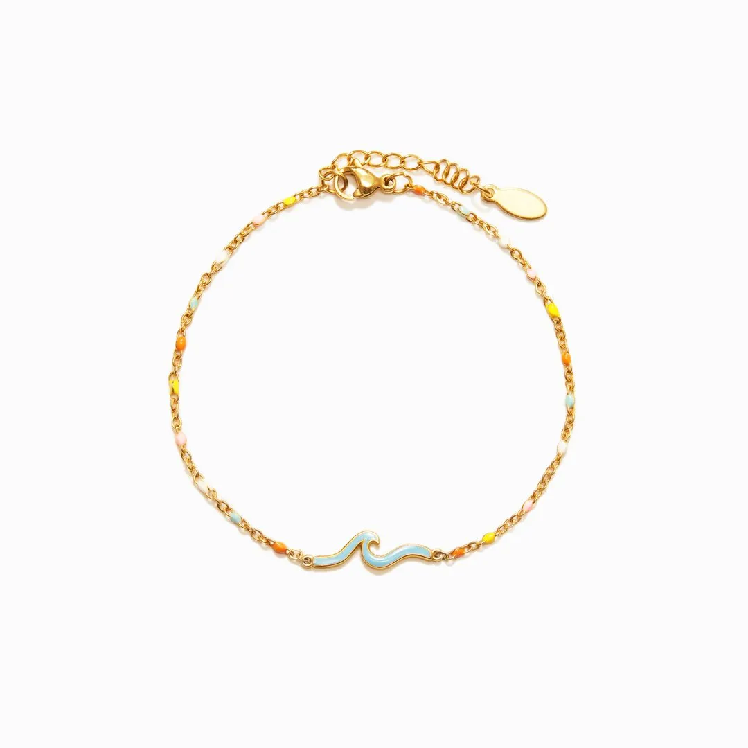 Life Is Good Waves Rainbow Beads Bracelet