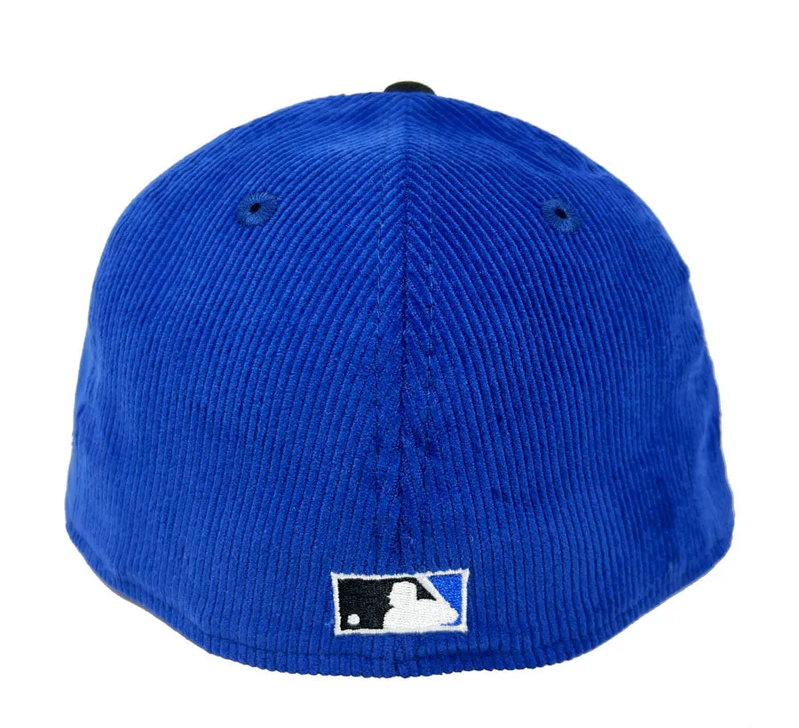 Los Angeles Dodgers Fitted New Era 59Fifty 100th Blue Corduroy Black Hat Cap Grey UV