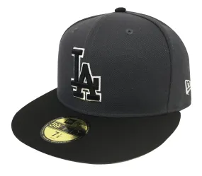 Los Angeles Dodgers Fitted New Era 59FIFTY Charcoal Black Cap Hat