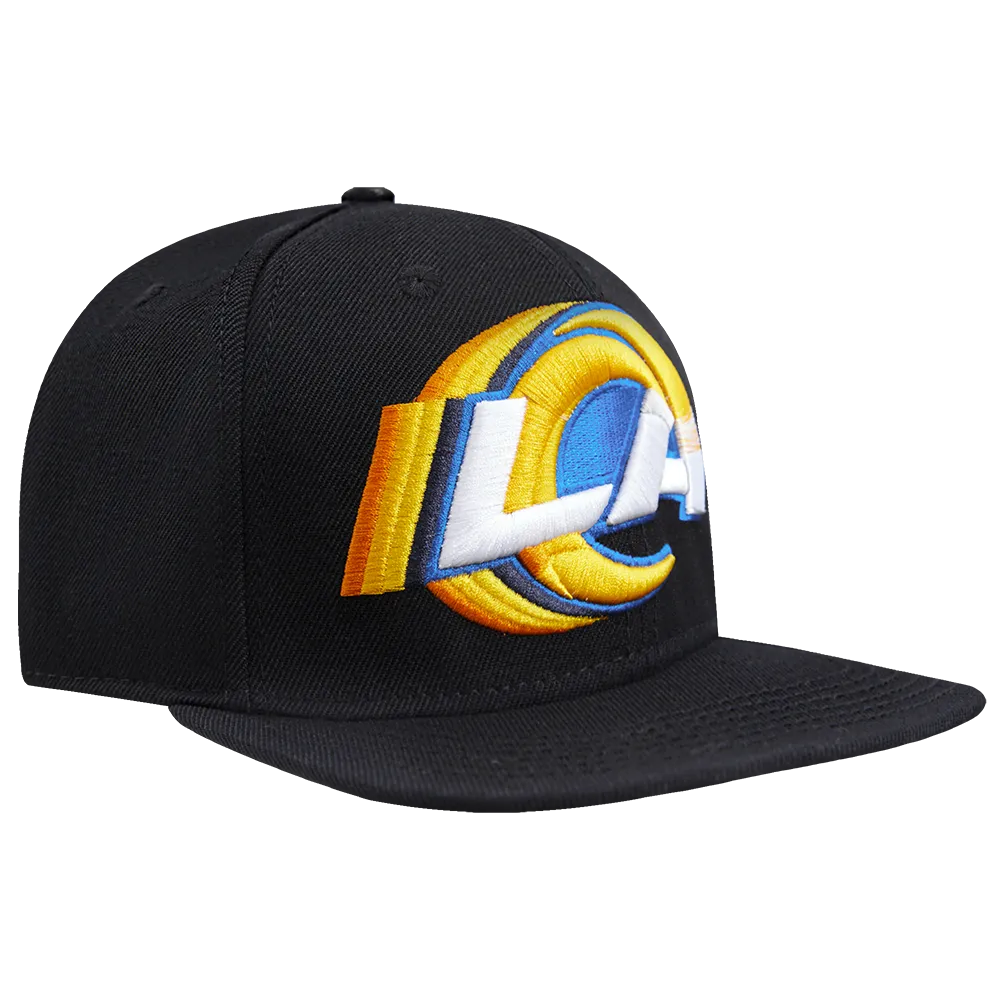 LOS ANGELES RAMS LOGO SHIFT WOOL SNAPBACK HAT (BLACK)