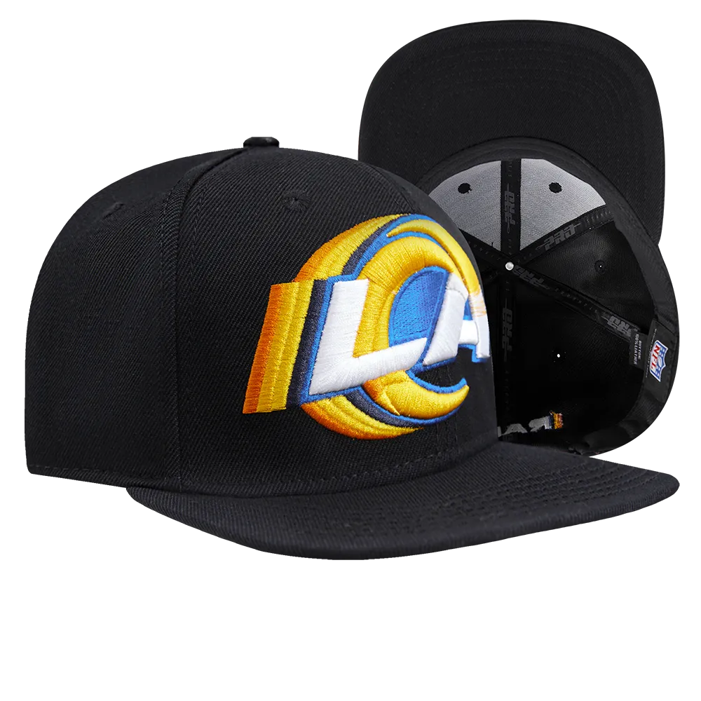 LOS ANGELES RAMS LOGO SHIFT WOOL SNAPBACK HAT (BLACK)