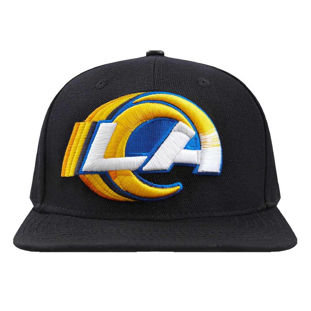 LOS ANGELES RAMS LOGO SHIFT WOOL SNAPBACK HAT (BLACK)