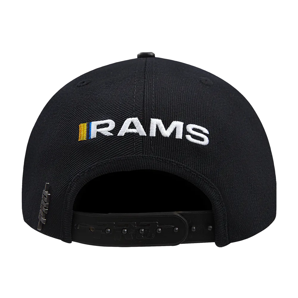 LOS ANGELES RAMS LOGO SHIFT WOOL SNAPBACK HAT (BLACK)