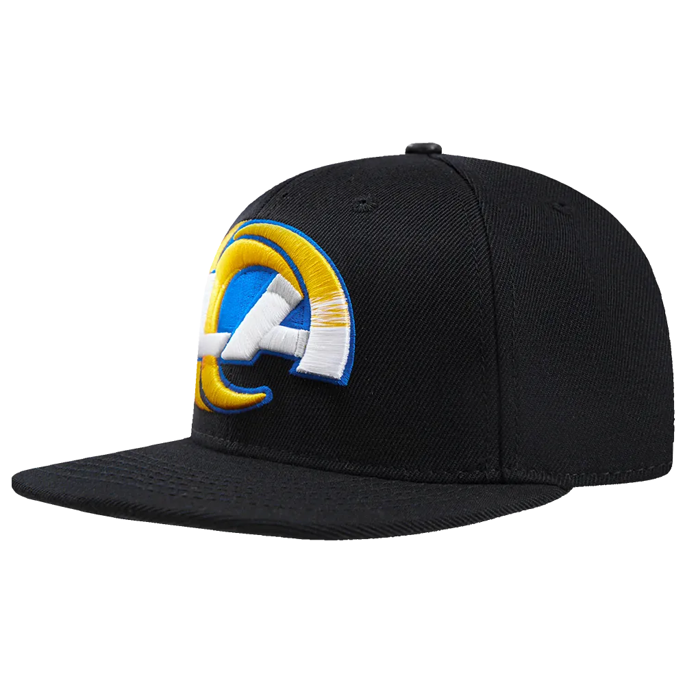 LOS ANGELES RAMS LOGO SHIFT WOOL SNAPBACK HAT (BLACK)
